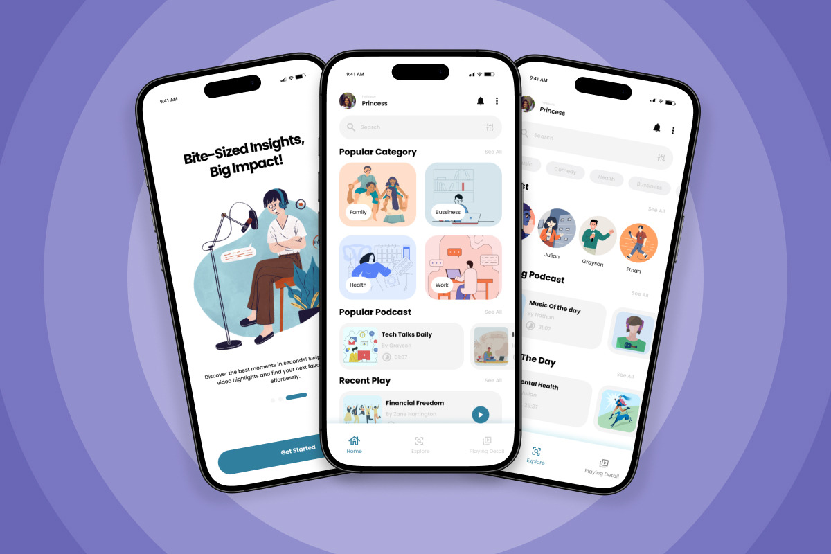 WePod - Podcast UI Design Template, an App Template by productype1 (Photo 4 of 5)