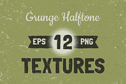 12 Grunge Halftone Textures, a Texture Graphic by rwgusev (Thumbnail 1 of 7)
