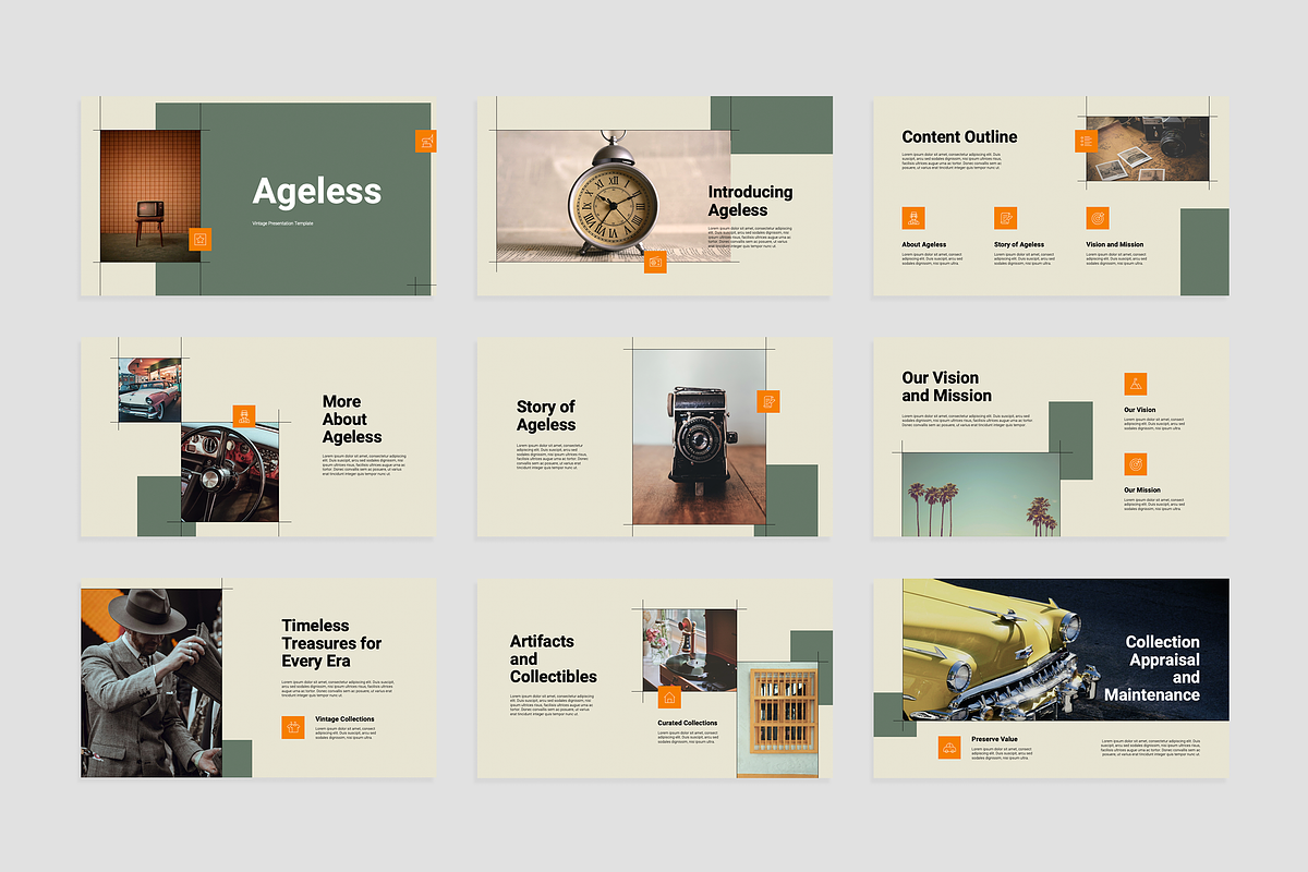 Vintage Google Slides Template, a Presentation Template by Flat Icons (Photo 3 of 4)