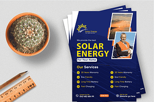 Solar Energy Flyer Template, a Flyer Template by Soulfuldesignstudio