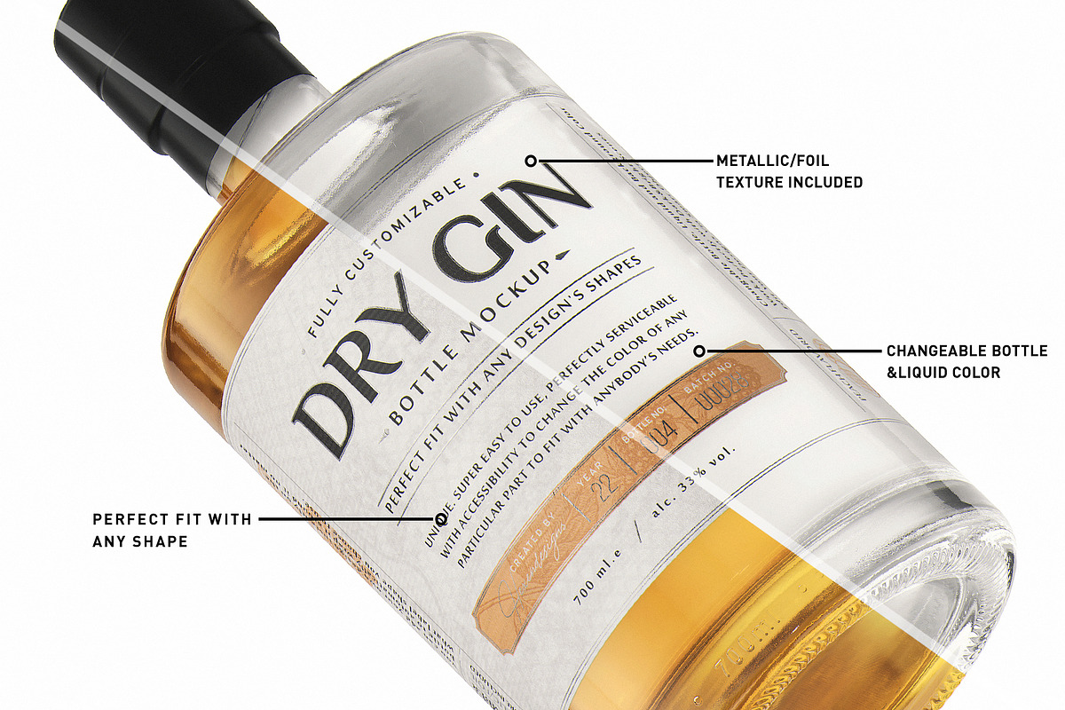 GIN BOTTLE MOCKUP V3, a Product Mockup by HexenDesigns (Photo 7 of 13)