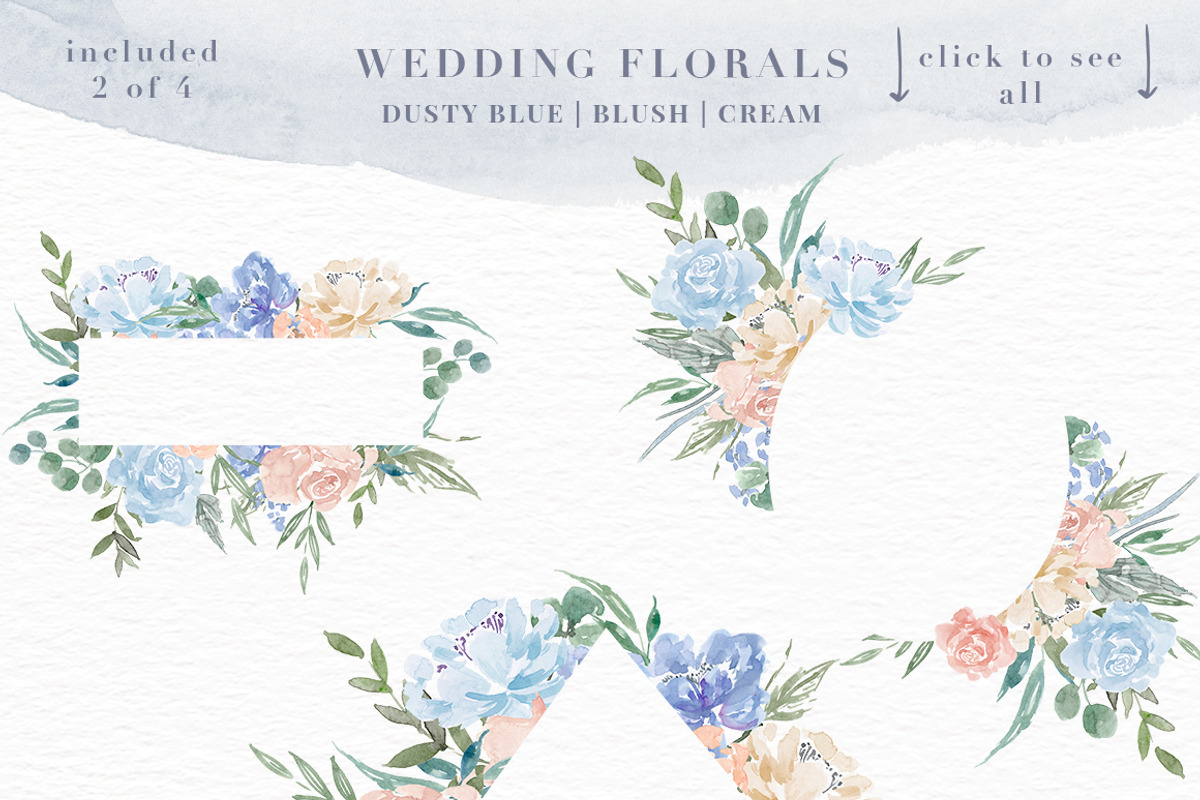 Wedding Watercolor Flowers Graphics, an Illustration by Essem Creatives (Photo 4 of 8)