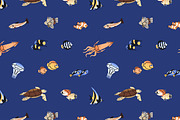 Fishes set + sea life backgrounds, an Animal Illustration by PaperTrident (Thumbnail 6 of 8)