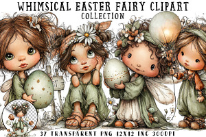 Whimsical Easter Fairy Clipart, an Illustration by OK Design