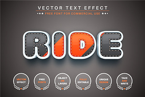 Red Editable Text Effect, Font Style