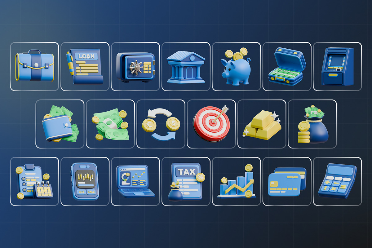Business Banking 3D Icon Pack, an Object 3D Model by Haps Space (Photo 4 of 4)