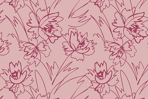 Blooming Peony. 4 Seamless Patterns.