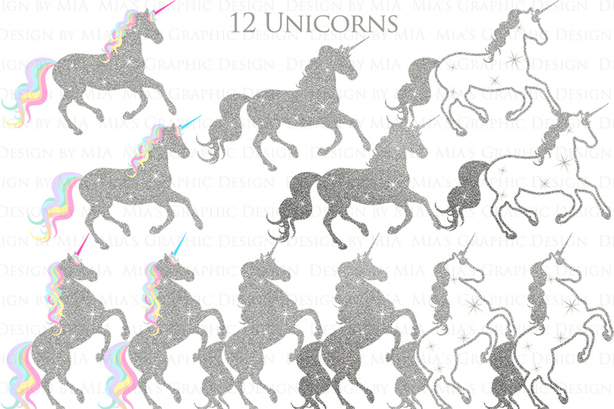 Magical Unicorns, Einhorn, Silver, an Illustration by Mia's Graphic Design (Photo 5 of 10)
