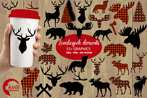 Lumberjack silhouettes, AMB-2315, an Illustration by AMBillustrations