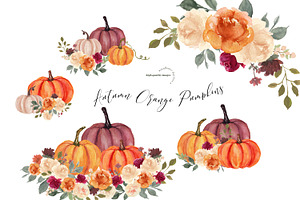 Fall Autumn Orange Pumpkins Clipart