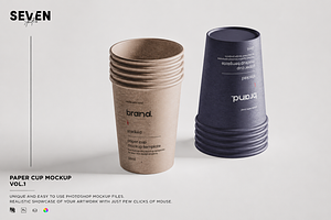 Stacked Paper Cups Mockup, a Cups & Container Mockup by Se٧enStudio