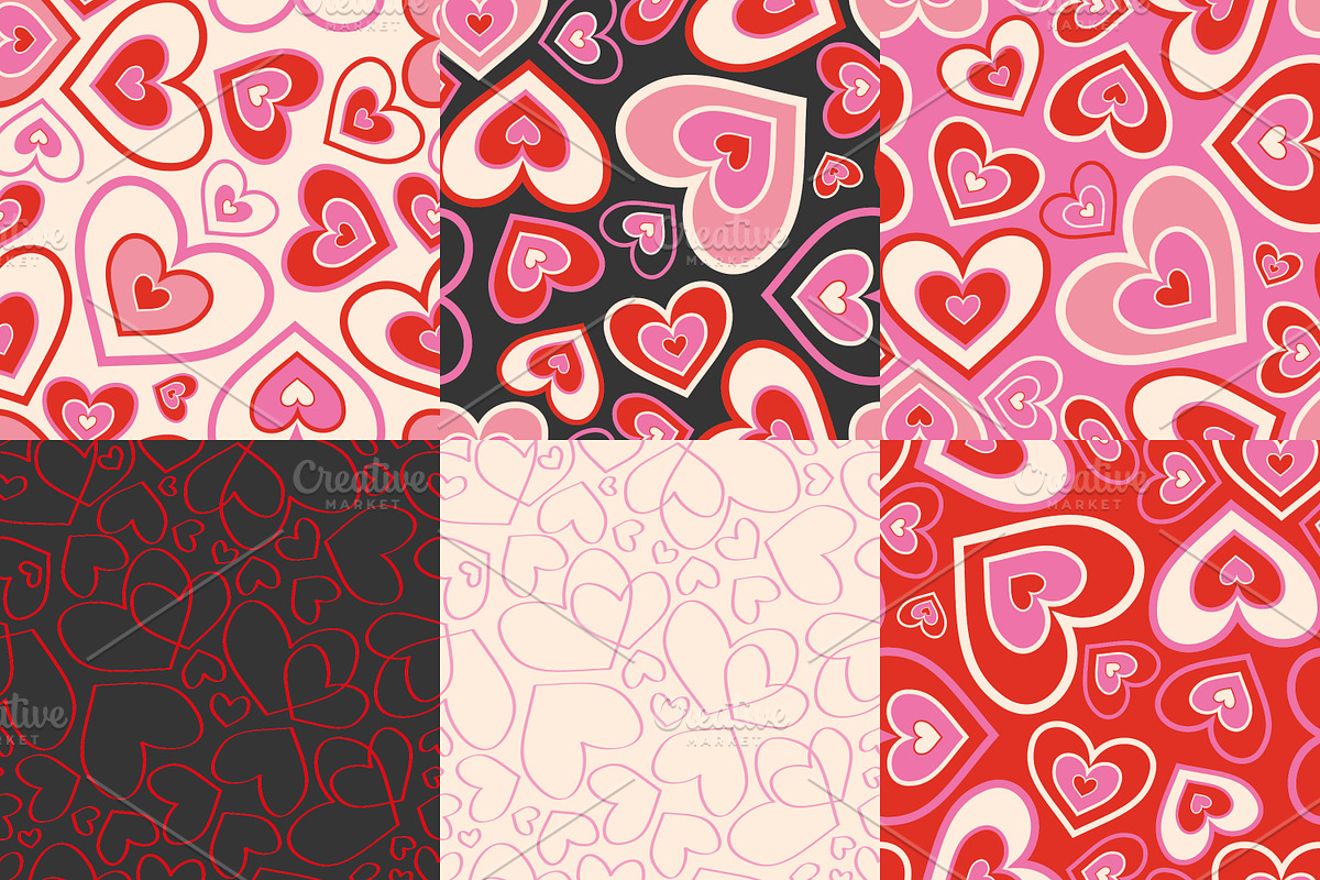Playful Valentine Patterns, a Pattern Graphic by Art's and patterns (Photo 2 of 9)