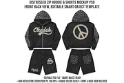 Distressed Zip Hoodie Set Mockup PSD, a Hoody Mockup by std.badboy (Thumbnail 1 of 4)