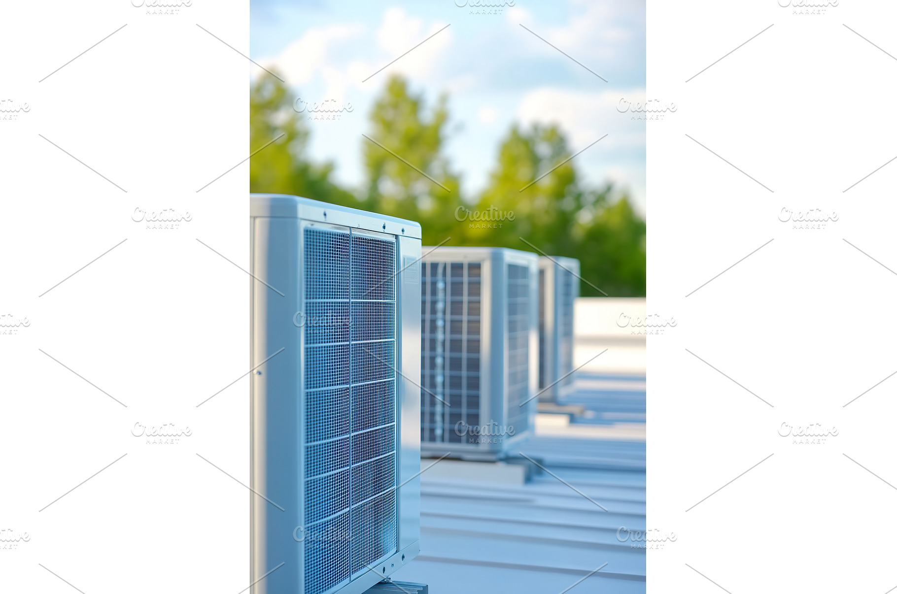 Rooftop HVAC units showcasing modern, an Architecture Photo by Lermont51