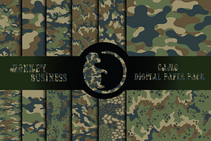 Green army camo patterns, Seamless