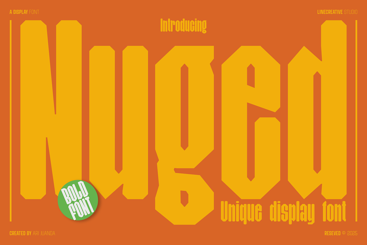 Nuged, a Sans Serif Font by Linecreative (Photo 1 of 7)