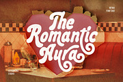 Romantic Aura Retro Font Duo, a Script Font by Letterhend Studio (Thumbnail 1 of 9)