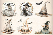 Halloween Witches Clipart, an Illustration by CreationArt (Thumbnail 2 of 5)