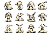 Quirky easter bunny bundle, an Illustration by SinaCreation (Thumbnail 2 of 11)