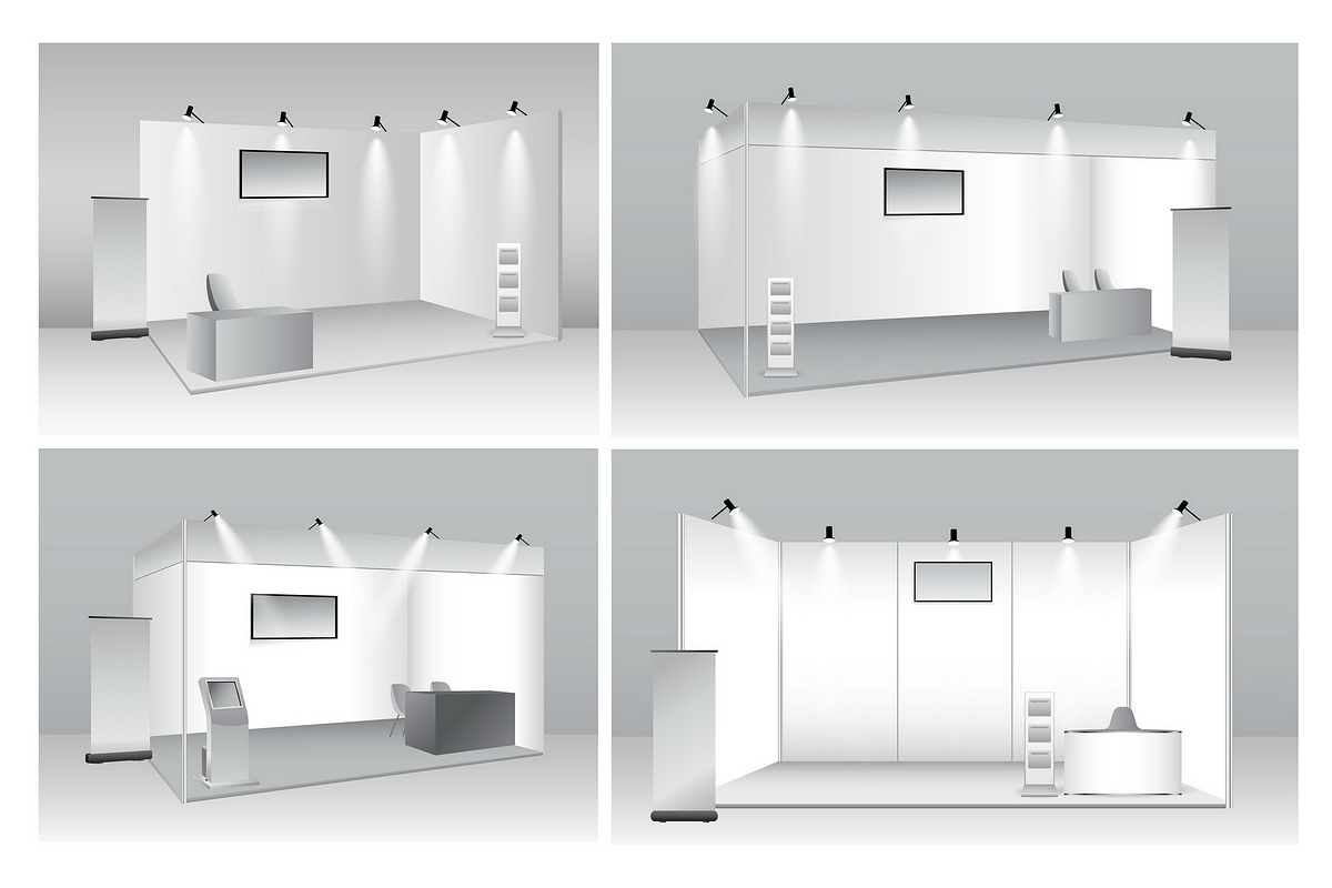 set of realistic trade exhibition, a Decorative Illustration by Rafasya WorkArt