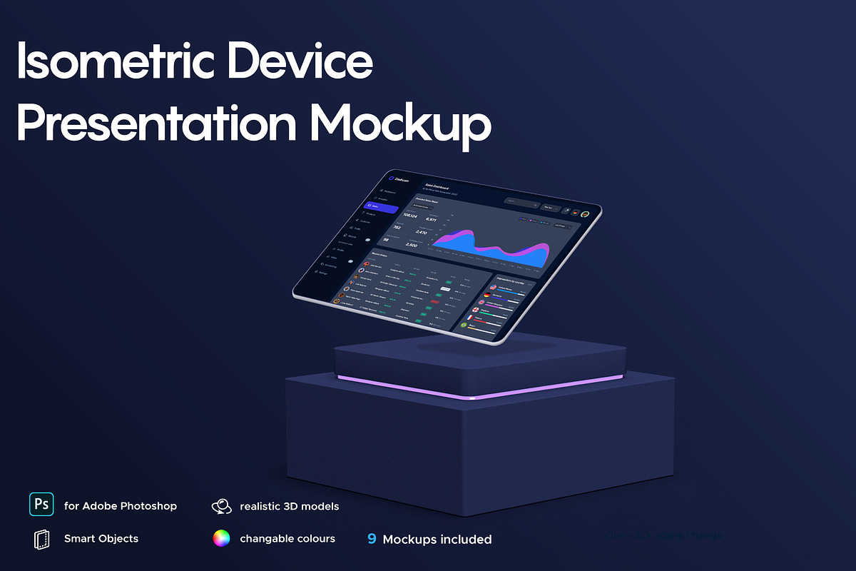 Isometric Device Presentation Mockup, a Product Mockup by KL-Webmedia (Photo 1 of 8)