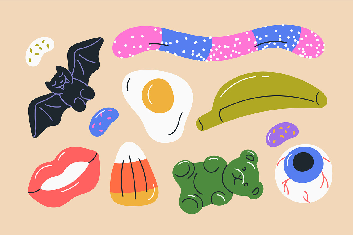 Gummy candies. Jelly sweets set, a Food Illustration by Good Studio (Photo 2 of 7)