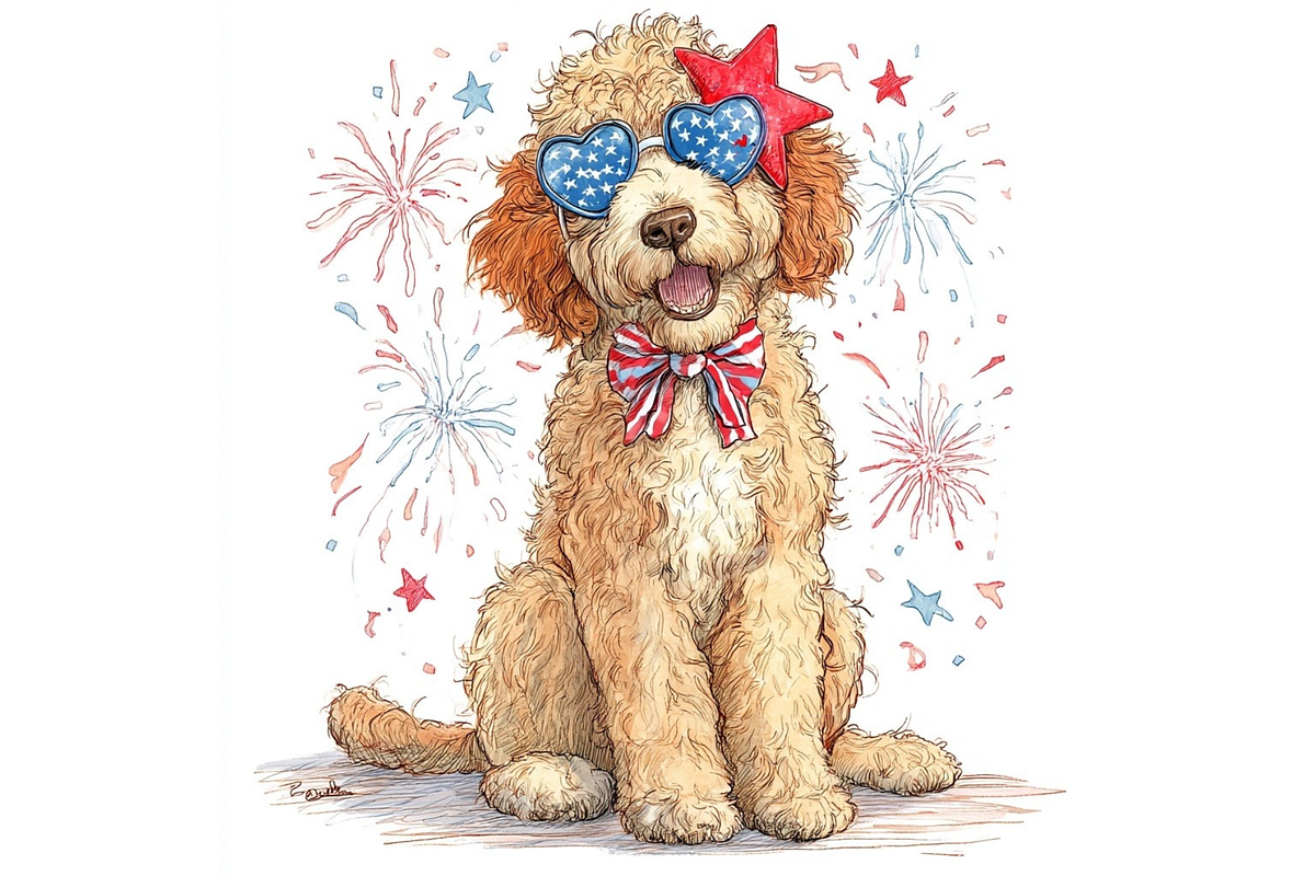 Prompt Patriotic DOG Clipart, a Decorative Illustration by Creative design (Photo 6 of 7)