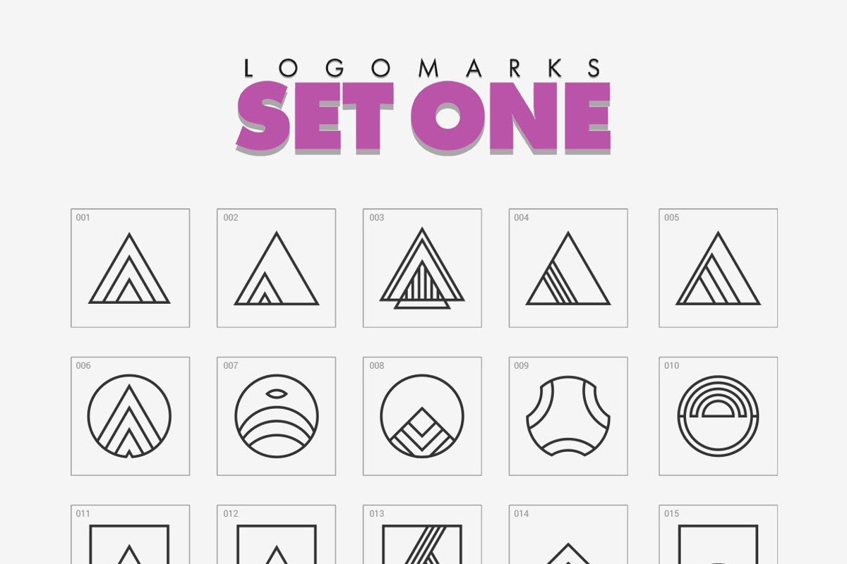 Minimal Geometric Logo Marks, a Branding & Logo Template by Warna Works (Photo 4 of 10)