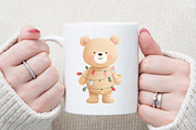New Year Teddy Bear Clipart, an Illustration by Sublimation Artist (Thumbnail 5 of 6)