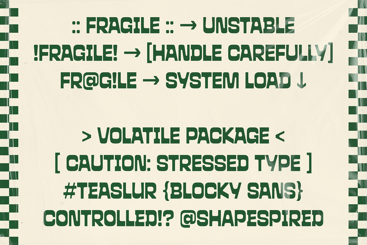 Teaslur - A Funky Modular Sans Serif, a Sans Serif Font by Shapespired Design (Photo 8 of 16)
