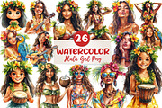 Hula Girl PNG Clipart, an Illustration by CreationArt (Thumbnail 1 of 5)