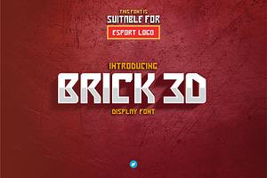 Brick 3D esport Font, a Font by WAP