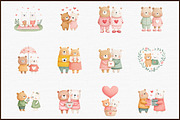 Watercolor Couple Bear Clipart, an Animal Illustration by Sublimation Artist (Thumbnail 3 of 6)