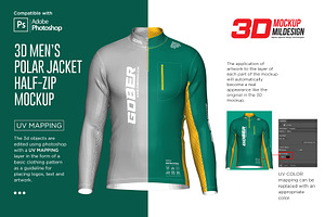 3DMen's Polar Jacket Half-zip Mockup