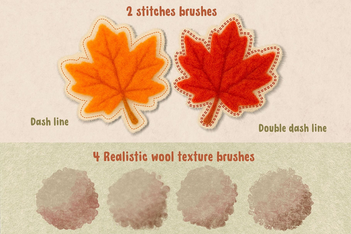 Needle Felt Procreate Brushes, a Brush Add-On by ProcreateiBox (Photo 8 of 9)