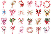 Christmas Candy Cane Bows Clipart, an Illustration by Sublimation Artist (Thumbnail 2 of 6)