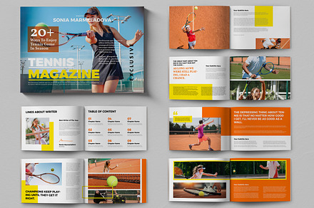 Tennis Magazine Template, a Magazine Template by ContestDesign