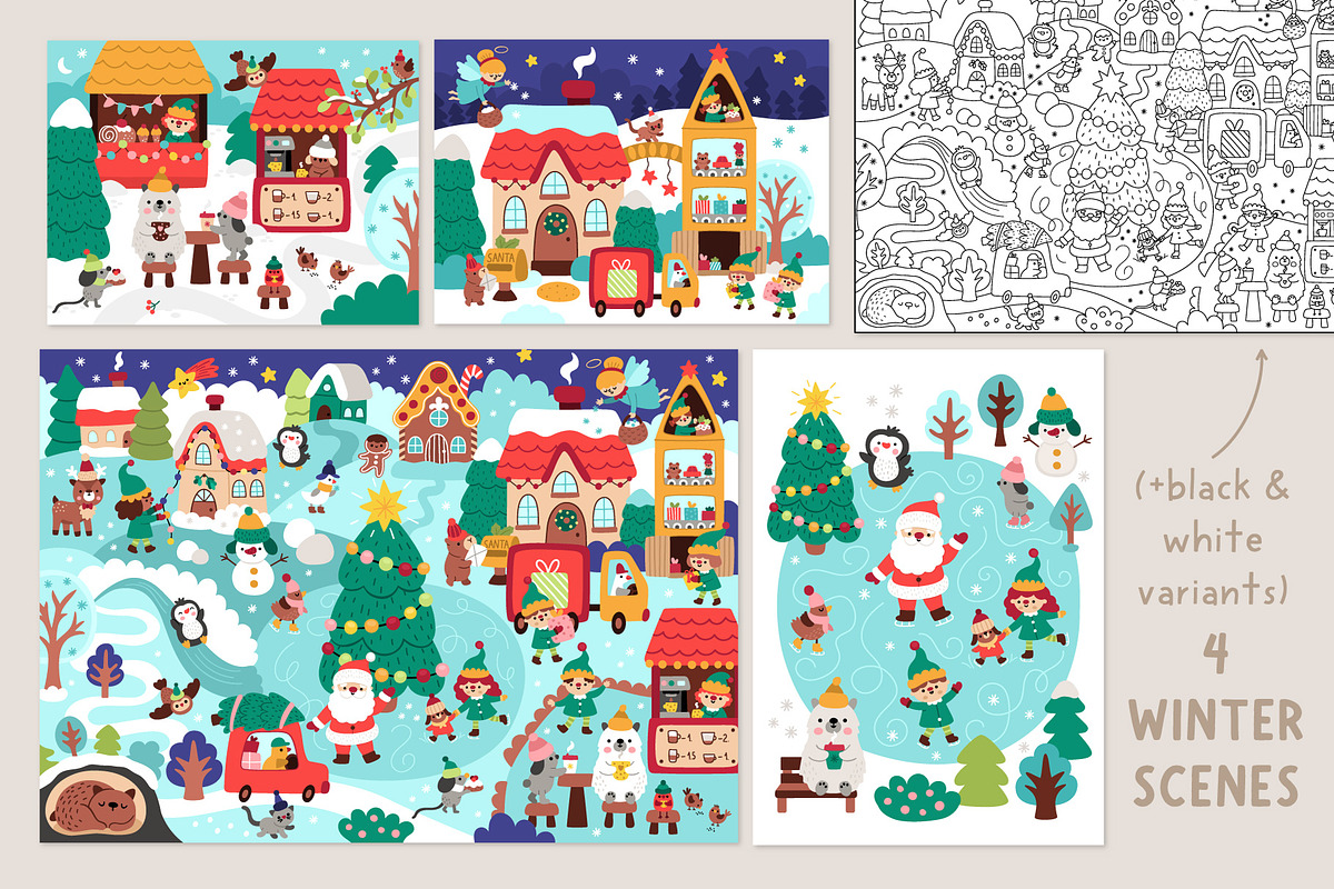 Christmas village clipart kit, an Object Graphic by Lexi Claus (Photo 4 of 8)