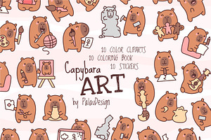 Capybara Art Illustration Pack, an Animal Illustration by Palau