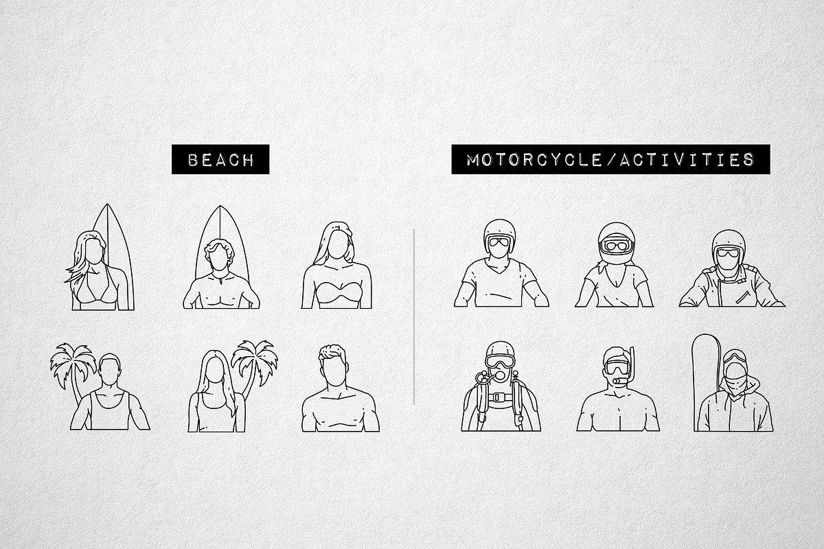 60 Travel Icons - Traveler Avatars, an Outline Icon by Hatch Design Workshop (Photo 5 of 10)