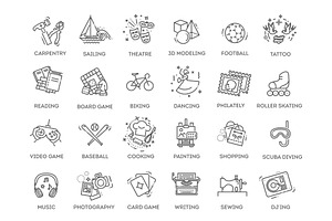 Hobbies and Interest Icons, an Object Graphic by Tettygreen