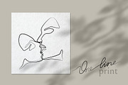 Kiss. One line Art Print., a Person Illustration by Anastasiia_Dzhioeva (Thumbnail 2 of 2)