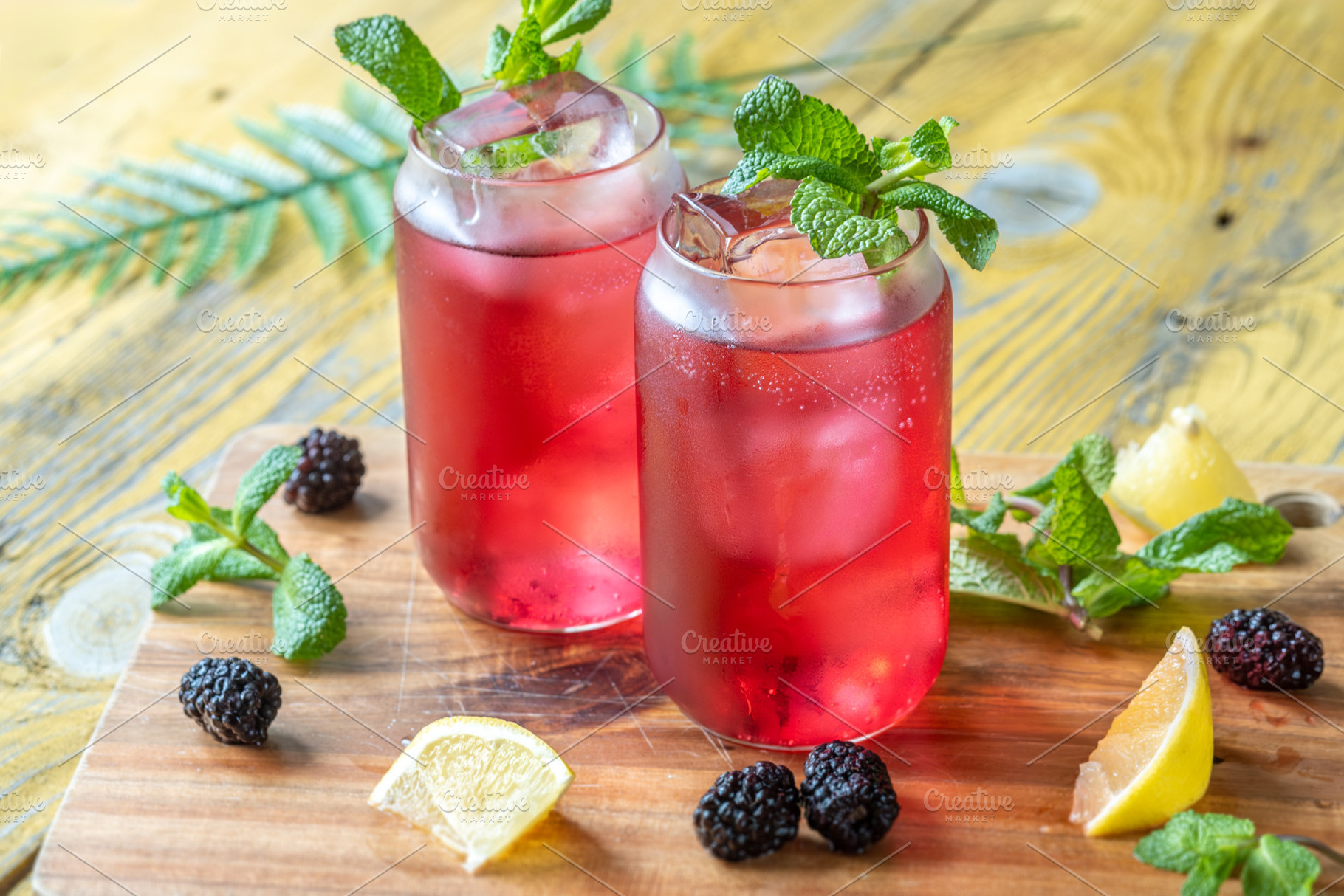 Blackberry Fizz Mocktail with mint, lime, and honey for a refres, a Food & Drink Photo by Alexander Prokopenko