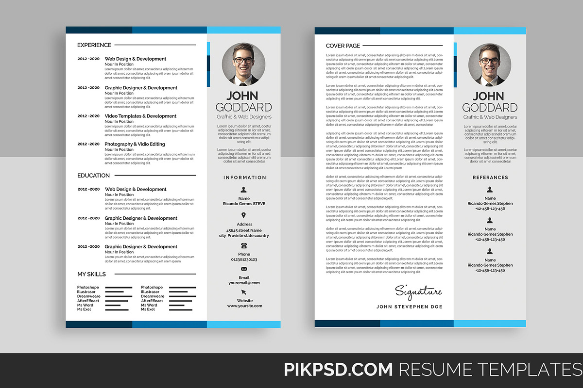 Clean Modern Resume Set, a Resume Template by graphicforest (Photo 1 of 5)