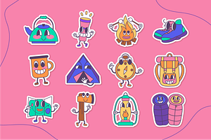 Camping Sticker Pack