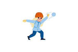 Girl throwing snowball, having fun, a Person Illustration by pikepicture