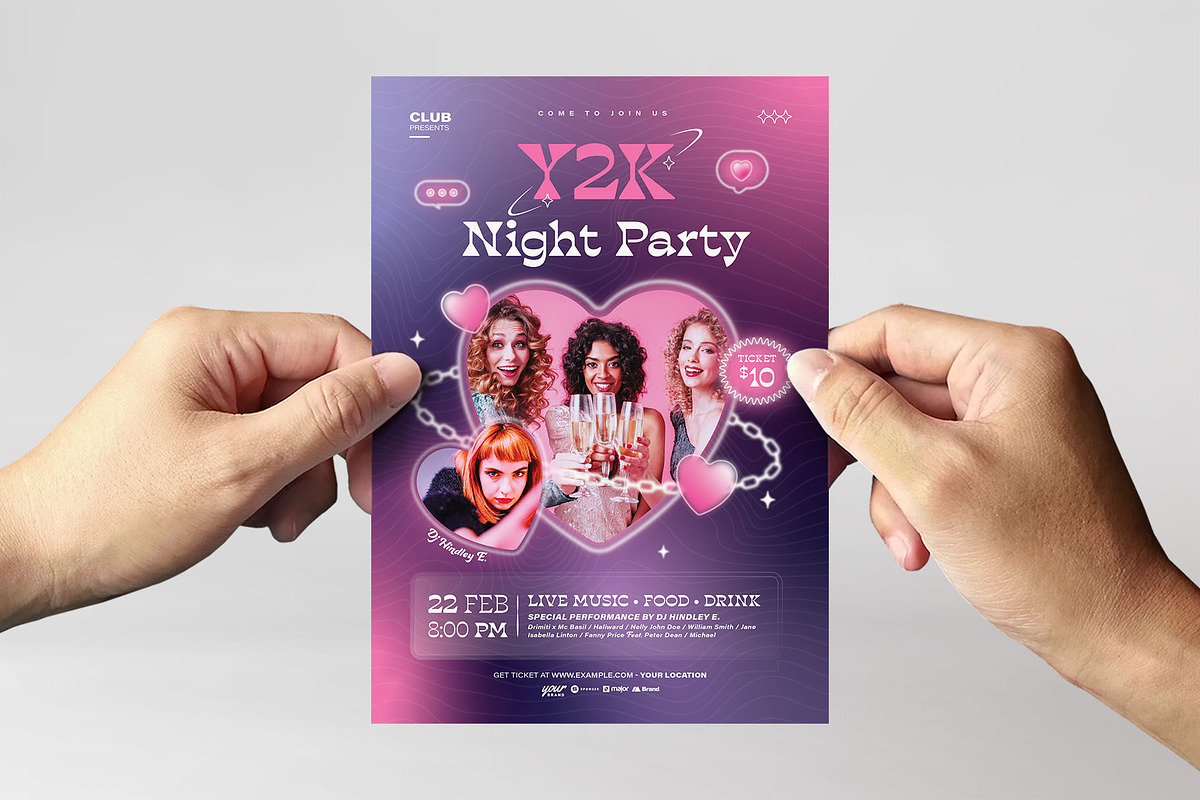 Y2K Party Flyer Template, a Flyer Template by BrandPacks (Photo 3 of 3)