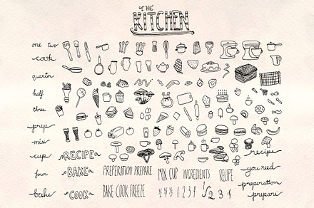 Kitchen Food 140+ Graphics Bundle!