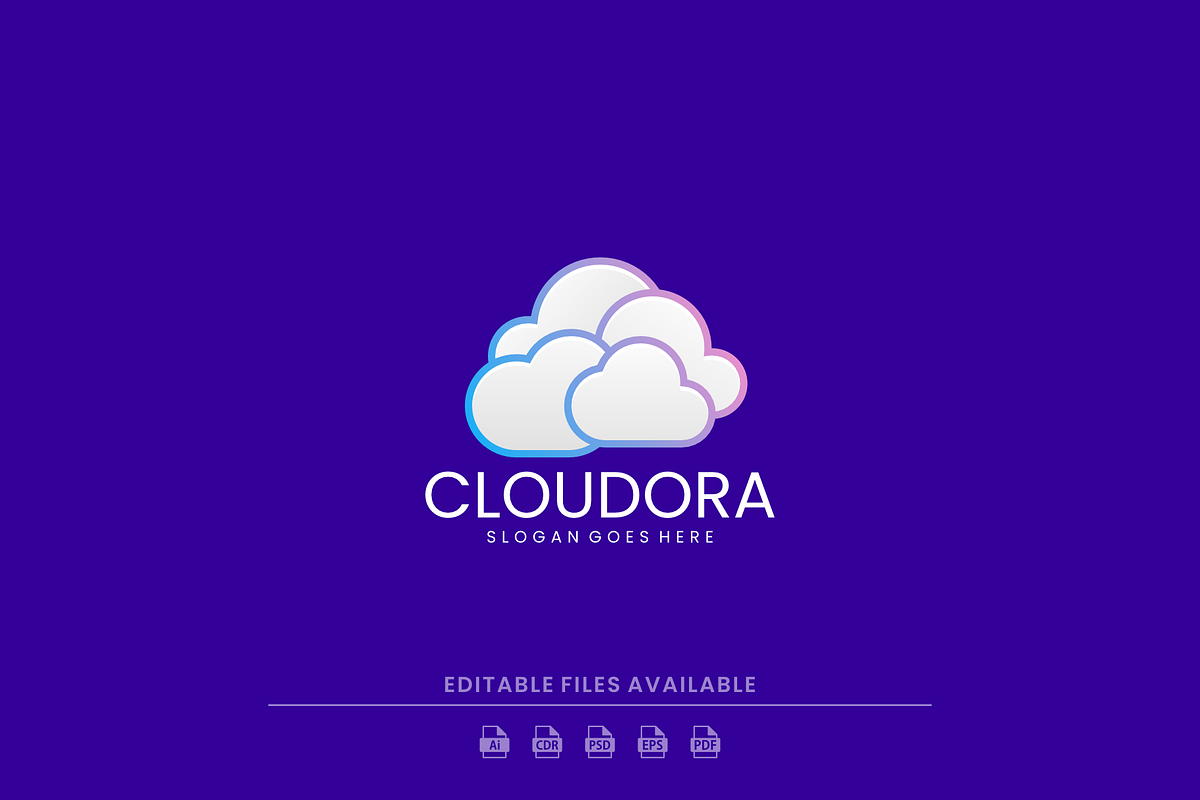 Gradient Line Art Cloud Logo Design, a Branding & Logo Template by Artnivora.Std