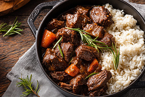 Delicious beef stew with carrots and, a Food & Drink Photo by MistyDay